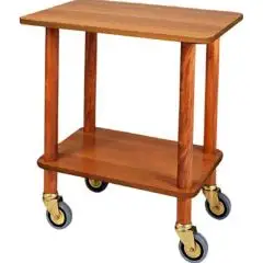 CARRO GUERIDÓN DOS PISOS - MOD. CL903 - Montantes de madera maciza - N. 2 plantas de aglomerado laminado con borde de goma - Medidas cm A 70 x F 50 x h 78