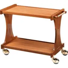 CARRO DE SERVICIO DE MADERA DE DOS PISOS - MOD. CL2000 - Estructura de madera contrachapada de abedul - Planos con laminado aglomerado - Medidas cm A 86 x F 55 x h 85