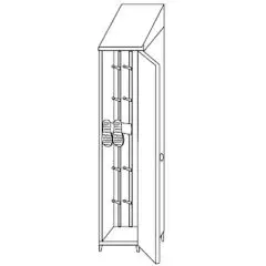 Armario para botas de acero inox 304 - n. 1 puerta abatible - Medidas cm  A50xF50xH215