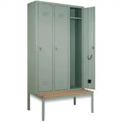 ARMARIO DE METAL SOBRE BANCO - MOD. EXT 65/80/P3 - Estructura monobloque con puertas - Medidas Cm A 103 x H 208