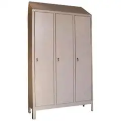 Armario Taquilla de vestuario de acero inox n. 3 plazas - n. 3 puertas abatibles