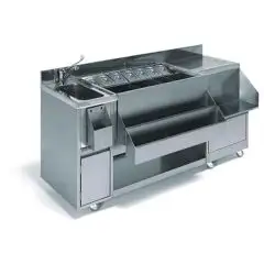 Módulo para la preparación de Cócteles - Con cuba y escurridor - MOD. 130100 - Medidas cm L 155 x P 56 x h 83,5 - Peso Kg. 76 - Volumen: 0,8