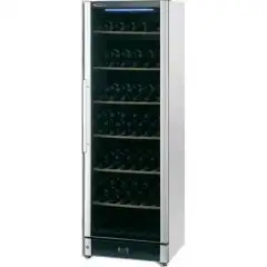 VITRINA EXPOSITIVA REFRIGERADA PARA VINO - MOD. VINO296 - Temp. °C +5/+22 - Medidas cm L 59,5 x P 63 x h 186 - CAPACIDAD NETA: Lt 368 - Potencia W 170 - DESESCARCHE AUTOMÁTICO - Monofásico 230V/1/50 Hz - REFRIGERACIÓN VENTILADA - GAS REFRIGERANTE R600a - 