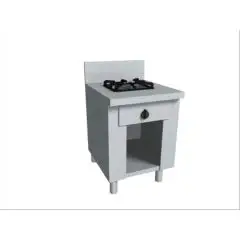 COCINA EURASIA A GAS 1 FUEGO  - MOD. PAP01 - Construida exclusivamente a medida - Armario abierto - Estante liso - Potencia a gas a elegir entre kW 9,5/3,0/4,5/7,5 - Medidas: cm A 50 x F 70 x H 85 - Homologación CE