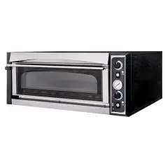 HORNO ELÉCTRICO MECÁNICO PARA PIZZA - Mod. SUPERIOR XL4 GLASS - N. 1 cámara - Puerta de cristal - Superficie refractaria o Techo y base refractaria o Cámara totalmente refractaria - Medidas de la cámara cm A 72 x F 72 x 14 h - N. Pizzas 4 (Ø cm 35) - Pote