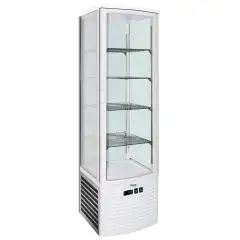 EXPOSITOR REFRIGERADO VERTICAL - CRISTAL DOBLE EN LOS 4 LADOS - Mod. G-LSC280 - VENTILADO - CAPACIDAD Lt 280 - TEMPERATURA +2°/+8°C - Medidas cm A 51,5 x F 48,5 x h 203,5 - CE