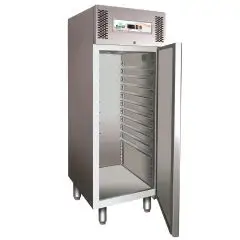 ARMARIO FRIGORÍFICO CONGELADOR DE ACERO INOX AISI 304 - PARA PASTELERÍA - VENTILADO - Mod. G-PA800BT - BANDEJAS 60x40 y 60x80 - N. 1 PUERTA - CAPACIDAD BRUTA Lt 737 - TEMPERATURA -10º/-22ºC - Medidas cm A 74 x F 99 x h 201 - CE