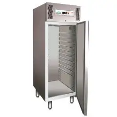 ARMARIO FRIGORÍFICO DE ACERO INOX AISI 304 - PARA PASTELERÍA - VENTILADO - Mod. G-PA800TN - BANDEJAS 60x40 y 60x80 - N. 1 PUERTA - CAPACIDAD BRUTA Lt 737 - TEMPERATURA +2°/+8°C - Medidas cm A 74 x F 99 x h 201 - CE