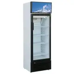 ARMARIO DE REFRIGERACIÓN SNACK DE CHAPA BARNIZADA Y ALUMINIO - PARA SNACK - ESTÁTICO - Mod. G-SNACK251SC - CAPACIDAD Lt 215 - N. 1 PUERTA DE CRISTAL - TEMPERATURA +2°/+8°C - Medidas cm LL 55 x F 53,8 x h 180 - CE