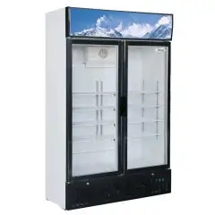 ARMARIO DE REFRIGERACIÓN DE CHAPA BARNIZADA - PARA SNACK - ESTÁTICO - Mod. G-SNACK638L2TNG - CAPACIDAD Lt 620 - N. 2 PUERTAS DE CRISTAL - TEMPERATURA +1°/+8°C - Medidas cm A 119,8 x F 53 x h 188 - CE