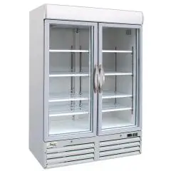 ARMARIO DE REFRIGERACIÓN DE CHAPA BARNIZADA - PARA SNACK - VENTILADO - Mod. G-SNACK930BTG - N. 2 PUERTAS DE CRISTAL - CAPACIDAD Lt 1078 - TEMPERATURA -18º/-22ºC - Medidas cm A 137 x F 63 x h 213 - CE