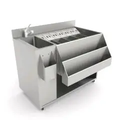 Módulo para la preparación de Cócteles - CON CUBA - MOD. 130101 - Medidas cm L 108 x P 56 x h 83,5 - Peso Kg. 67 - Volumen: 0,6
