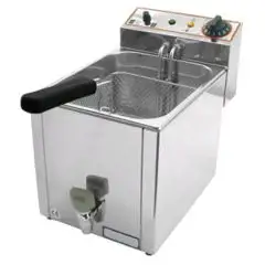 FREIDORA ELÉCTRICA CON GRIFO DE SOBREMESA - Mod. FR 8 - Capacidad de la cuba Lt. 8 de aceite - Potencia kW 3 - Alimentación monofásica - Medidas cm A 26 x F 40 x 34,5h - Homologación CE