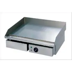 FRYTOP ELÉCTRICO DE SOBREMESA - Mod. GHN 55L - Superficie lisa - Placa de cocción cm 55x35 - Potencia kW 3 - Alimentación monofásica - Medidas cm A 55 x F 49,5 x 24,5h - Homologación CE
