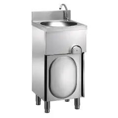 LAVAMANOS SOBRE MUEBLE - MOD. LM 48 M - Estructura Inox - PUERTA ABATIBLE - PULSADOR DE RODILLA - Medidas cm 40 x 40 x 85 h