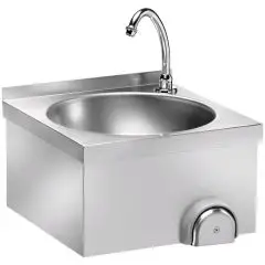 LAVAMANOS de PARED - MOD. LM 40 - Estructura Inox - PULSADOR DE RODILLA - Medidas cm 40 x 40 x 32 h