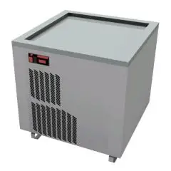 PLANCHA FRÍA CON MUEBLE SOBRE RUEDAS - MOD. VRLEG800 - Para HELADO A LA PLANCHA - Temperatura máx. de trabajo -38°C - Alimentación MONOFÁSICA - Potencia Kw 1,23 - Medidas de la PLANCHA cm 61 x 56 - Medidas exteriores cm L 80 x P 75 x 85h
