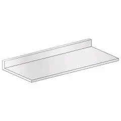 ENCIMERA de ACERO INOX PARA CONTRA MOSTRADORAS - Mod PAIRB539/100 - ALTURA PETO cm 10 - DIM. Cm L 100 x P 52,5 x H 13,1 (encimera con peto) - NORMA CE