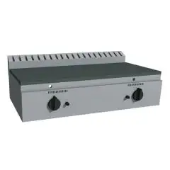 COCEDOR DE PIADINAS a GAS - Mod. RAH1PKBB - Placa de acero inoxidable - N. 2 zonas de cocción - Capacidad térmica KW 19,8 - Medidas cm L 102 x P 53 x H 25,5 - CE