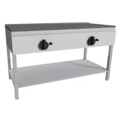 COCEDOR DE PIADINAS ELÉCTRICO - Mod. RA8EKGG - Con soporte de acero inox - Placa de acero inoxidable - N. 2 zonas de cocción - Potencia KW 4,4 - Alimentación MONOFÁSICA 230V/1/50Hz - Medidas cm L 126 x P 53 x H 85 - CE