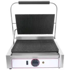 PLANCHA ELÉCTRICA EN HIERRO FUNDIDO - Mod. RM 1 - Plancha única Acanalada - Área de cocción cm 22,5x23 - Potencia kW 1,8 - Alimentación monofásica - Medidas cm L 43 x P 31 x 22h - CE