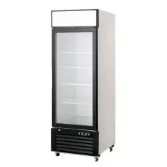 ARMARIO FRIGORÍFICO de ACERO - Mod. MCF8714GR - VENTILADO - Capacidad LT 610 - N. 1 Puerta de Cristal - TEMPERATURA 0°/+8°C - Dim. cm L 68,5 x P 80,5 x h 206,5 - CE