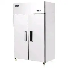 ARMARIO FRIGORÍFICO CONGELADOR COMPACTO DE ACERO INOX - Mod. YBF9219GR - VENTILADO - Capacidad LT 900 - N. 2 Puertas - TEMPERATURA -22°/-17°C - Dim. cm L 120 x P 73 x h 195,5 - CE