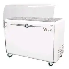 CONSERVADORA PARA HELADOS EN POZZETTI - MOD. VIA VENETO 8C - Capacidad LT. 350 - Temperatura -5°/-20°C - Medidas cm A 131,8 x F 69 x h 98,4 - Cobertura transparente incluido - CE