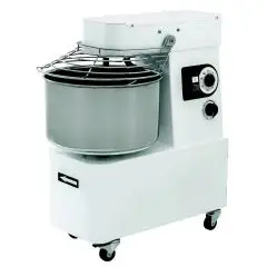 AMASADORA DE ESPIRAL CON CABEZAL FIJO mod. IBV 30 - Con Variador de velocidad - Alimentación monofásica 230v - Capacidad de la Cuba lt.32 - Peso de la Masa Kg.25 - Potencia Kw 1,1 - CE