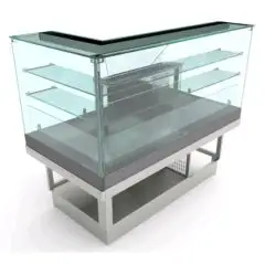 TERMINAL para VITRINA REFRIGERADA SNACK - MOD. VBRVADTERMDX - Semiacabado, por panelar - CRISTALES ALTOS Y RECTOS - Refrigeración ESTÁTICA - Alimentación monofásica V230/50hz - Potencia W 756 - Capacidad cm ³ 12 - Medidas cm L 152,1 x P 82,8 x H 135