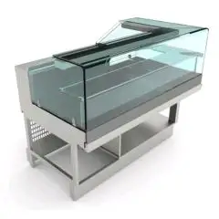 TERMINAL para VITRINA REFRIGERADA SNACK - MOD. VBRVBDTERMSX115 - Semiacabado, por panelar - CRISTALES BAJOS Y RECTOS en "L" - Refrigeración ESTÁTICA - Alimentación monofásica V230/50hz - Potencia W 756 - Medidas cm L 152,1 x P 82,8 x H 115,1