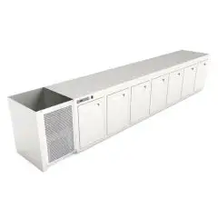 CÁMARA BAR REFRIGERADA EMPOTRABLE - MOD. CIR770/TN400 - Temperatura TN +4°C/+8°C - L. 400 cm - CON UNIDAD CONDENSADORA INCORPORADA