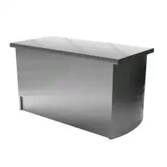 Mueble autoservicio neutro central a isla con laterales terminales - Estructura inox con acabado scotch brite