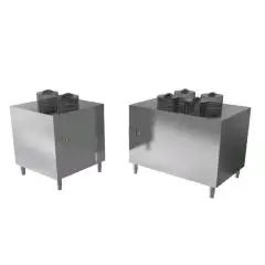 Mueble autoservicio dispensador de platos de 2/4 columnas - Estructura inox con acabado scotch brite