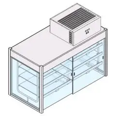 Vitrina refrigerada sin fondo y con motor incorporado - Estructura inox con acabado scotch brite