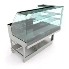 TERMINAL para VITRINA SNACK MIXTA FRÍO ESTÁTICO / CALOR SECO - MOD. BSCSVADTERMSX - Semiacabado, por panelar - CRISTALES ALTOS Y RECTOS - Refrigeración ESTÁTICA - Alimentación monofásica V230/50hz - Potencia W 1032 - Capacidad cm ³ 12,11 - Medidas cm L 15