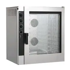 HORNO ELÉCTRICO MIXTO DE CONVECCIÓN Y VAPOR DIRECTO PARA GASTRONOMÍA Y PASTELERÍA - Mod NECE102 - CONTROL ELECTROMECÁNICO - ALIMENTACIÓN TRIFÁSICA 400/3/50 - POTENCIA KW 12,6 - CAPACIDAD: 10 X (GN 1/1 ; 60X40) - Distancia entre bandejas cm 7,4 - Medidas c