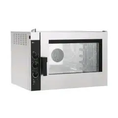 HORNO ELÉCTRICO DE CONVECCIÓN PARA GASTRONOMÍA Y PASTELERÍA - Mod NEME52 - CONTROL ELECTROMECÁNICO - CON HUMIDIFICADOR Y DE 2 VELOCIDADES - ALIMENTACIÓN TRIFÁSICA 400/3/50 - POTENCIA KW 6,3 - CAPACIDAD: 5 X (GN 1/1 ; 60X40) - Distancia entre bandejas cm 7