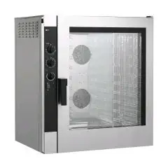 HORNO ELÉCTRICO DE CONVECCIÓN PARA GASTRONOMÍA Y PASTELERÍA - Mod NEME102 - CONTROL ELECTROMECÁNICO - CON HUMIDIFICADOR Y DE 2 VELOCIDADES - ALIMENTACIÓN TRIFÁSICA 400/3/50 - POTENCIA KW 12,6 - CAPACIDAD: 10 X (GN 1/1 ; 60X40) - Distancia entre bandejas c