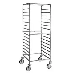 Carro porta bandejas - Mod 2072 - Estructura en acero inox - Guías en acero inox - Capacidad n 14 bandejas GN 1/1 (cm 53x32,5) - Medidas cm L 65 x P 72 x h 163