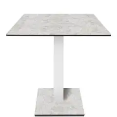 Mesa con tapa cuadrada - acabado claro Brooklyn - Columna blanca - Modelo 225-HPQ-403 - con base H 73 cm