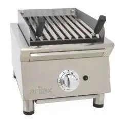 Parrilla de GAS VASCA de piedra volcánica - Mod 40VASN - Potencia 5,5 kw - Parrilla (AxF) 302x396 mm - Quemadores n 2 - Dimensiones A 385 x F 587 x H 364 mm