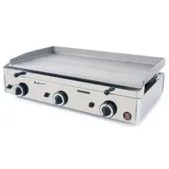 PLANCHA FRY TOP DE GAS DE SOBREMESA - Mod. SPG-801 - Plancha lisa de acero - Potencia W 8250 - Superficie de cocción cm L 78,3 x P 39,5 - Dimensiones cm L 80 x P 50,7 x 23,4 h - Norma CE