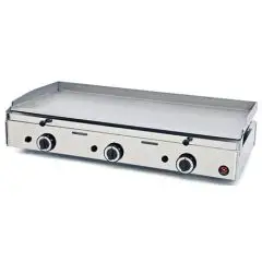 PLANCHA FRY TOP DE GAS DE SOBREMESA - Mod SPG-1001 - Placa de acero liso - Potencia 9300 W - Área de cocción cm L 98,3 x P 39,5 - Medidas cm L 102 x P 50,7 x 23,4 H - Norma CE
