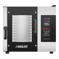 HORNO A GAS MIXTO DE CONVECCIÓN Y VAPOR CON MANDOS DIGITAL - Cod. GOURMET 511G - PARA GASTRONOMÍA - Capacidad bandejas n. 5 GN 1/1 (cm 32,5x53) - Potencia kW 8 - Alimentación 230 V 50/60 Hz MONOFÁSICO - Temperatura max °C 270 - Medidas exteriores cm. L 71