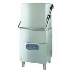 LAVAVAJILLAS PROFESIONAL DE ACERO INOX AISI 304 18/10 - MOD. B 6 1P - PASO ÚTIL ALTURA MÁXIMA cm 43 - CESTA CUADRADA cm 50 x 50 - CICLO 90" / 180" - Medidas totales cm A 69,5 x F 76 x F 146