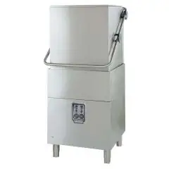 LAVAVAJILLAS PROFESIONAL DE ACERO INOX AISI 304 18/10 - MOD. 62P/S - CON BOMBA DE DESAGÜE - ALIMENTACIÓN TRIFÁSICA - PASO ÚTIL ALTURA MÁXIMA cm 43 - CESTA CUADRADA cm 50 x 50 - CICLO 60" / 120" - Medidas totales cm A 69,5 x F 76 x h 146