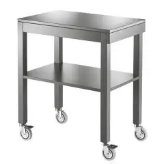 CARRO DE 2 PISOS - MOD. 6830 - PATAS DE MADERA MACIZA - N. 2 PISOS EN MELAMINA - Medidas cm A 70 x F 45 x 84 H