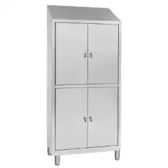 Armario Taquilla de vestuario de acero inox n. 4 plazas - n. 4 puertas abatibles