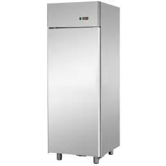 ARMARIO FRIGORÍFICO DE ACERO INOXIDABLE AISI 304 - VENTILADO - Mod. BG07ETN - GASTRONORM 2/1 - CAPACIDAD LT 700 - N. 1 PUERTA - TEMPERATURA 0°/+10°C - Medidas cm L 71 x P 80 x h 203/210 - Norma CE